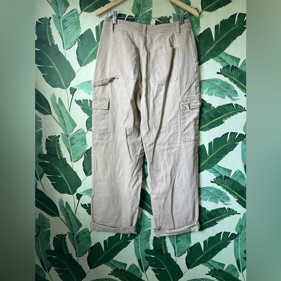 Target Sandy Liang Mid Rise Straight Leg Flat Front Cargo Khaki Pants Sz 6 - Picture 6 of 8